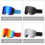 DSR Adjustbale Magnetic Ski Goggles Cylindrical (Flat) Lenses Ski&Snow Googles  Prescription Ski Goggles OTG Googles for Adult