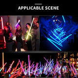 DSR 2PCS FX Sword Heavy Dueling Lightsaber RGB 14 Colors Changeable and 2 Sound，Battery Rechargeable Light Saber for Adults Cosplay light swords