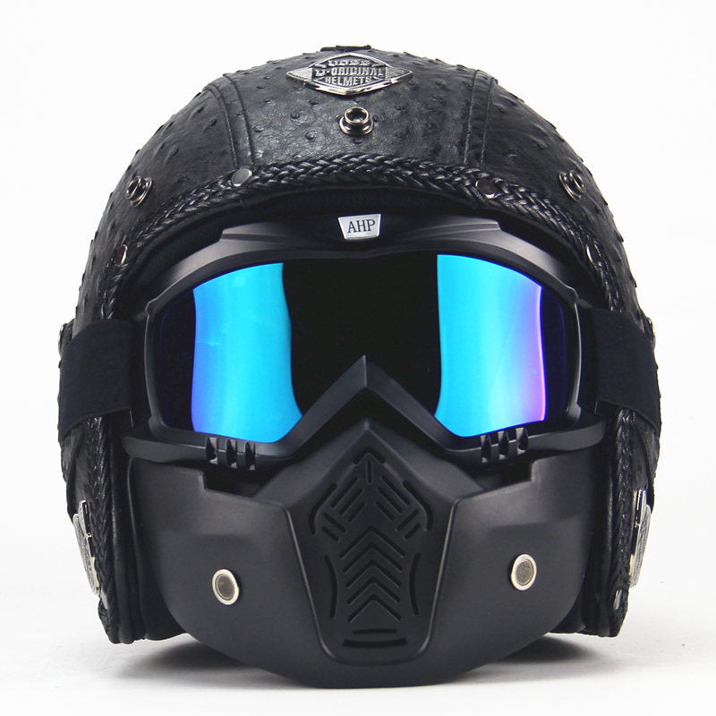DSR Open Face Motorcycle Helmet PU Harley Sotail Dyna – Dursilre sports
