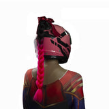 DSR Motorbike Helmet Hair Helmet Pigtails Gradient Ramp Helmet Braids Ponytail with Suction Cup for Motorcycle Bike